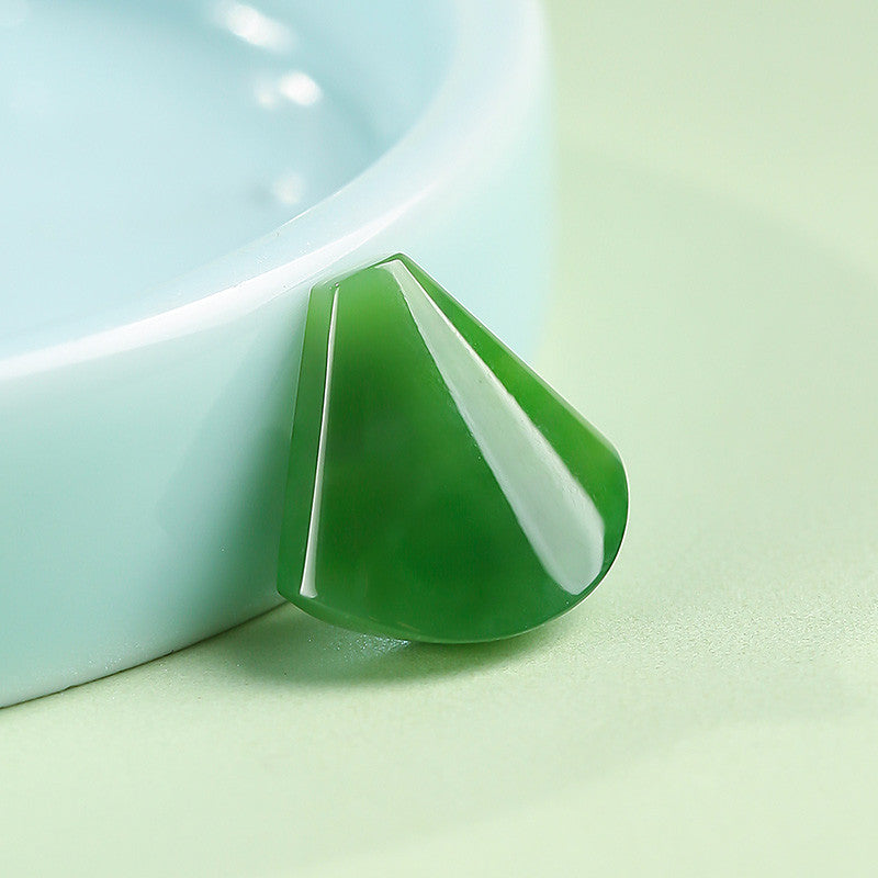 Hetian Jade Loose Cabochon, Jasper Gourd & White Jade Plain Pendant, Un-drilled DIY Accessories, Gift