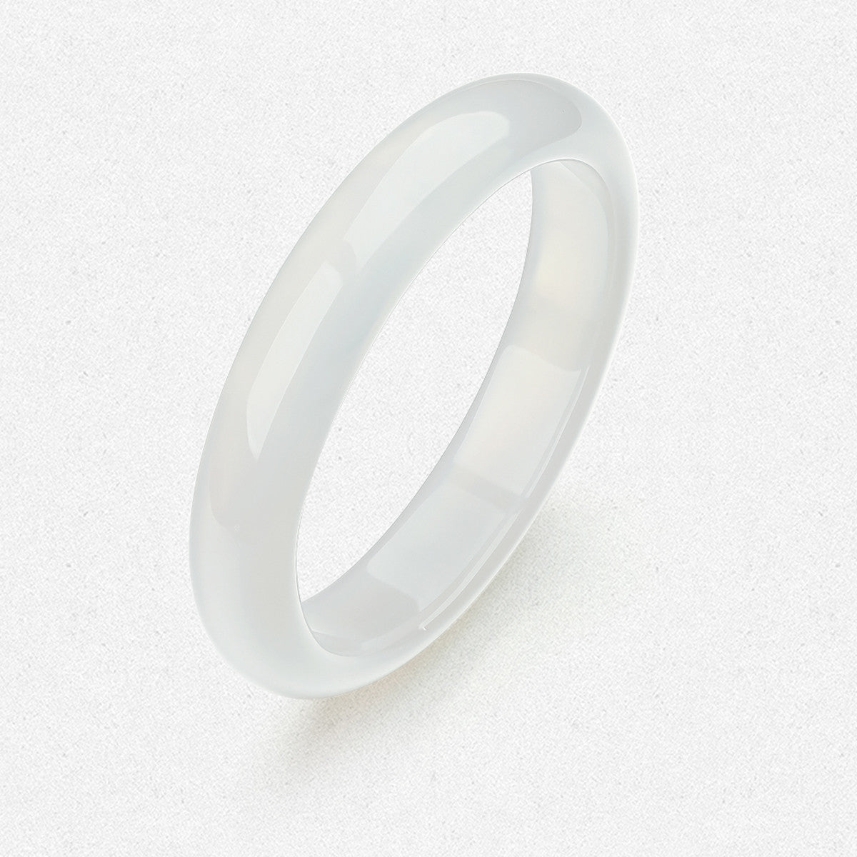 Moonlight Chalcedony Bangle for Women, New Chinese Style Translucent White Bracelet, Birthday Gift for Girlfriend