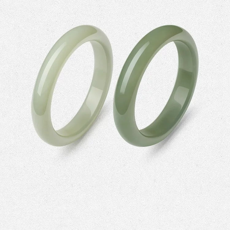Natural Hetian Green Jade Bangle, Wide Moonlight Style Peace Bangle for Women, Authentic Jade Bracelet, Certified & Collectible Traditional Chinese Jewelry