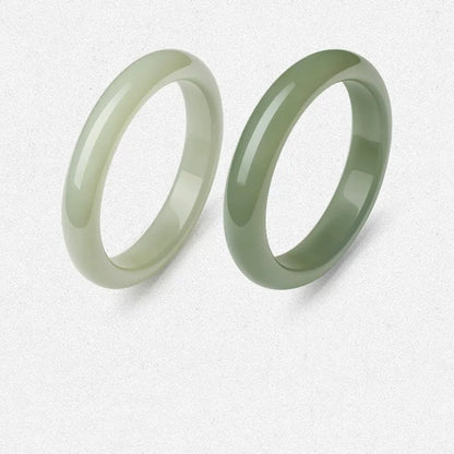 Natural Hetian Green Jade Bangle, Wide Moonlight Style Peace Bangle for Women, Authentic Jade Bracelet, Certified & Collectible Traditional Chinese Jewelry