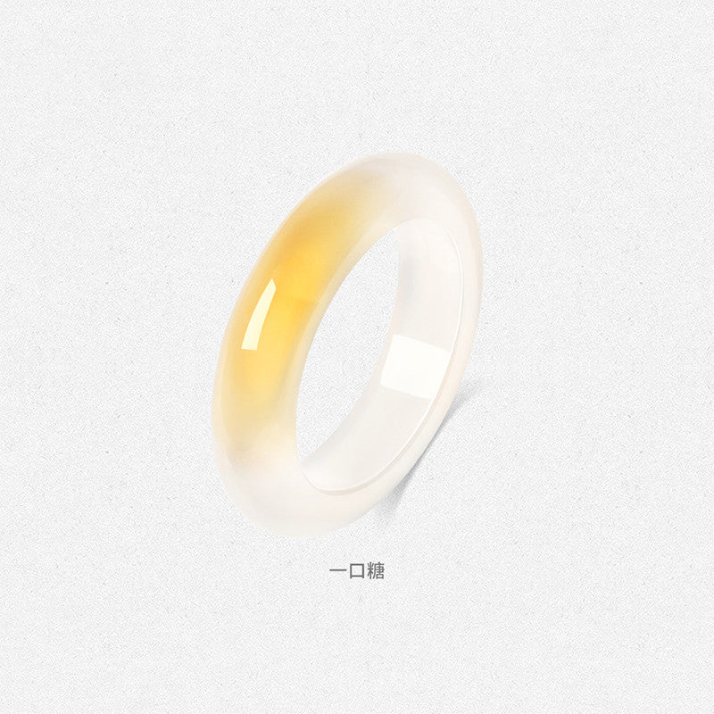 Hetian Jade Ring for Women, Green & Celadon Jade Finger Ring, Waxy Icy Type Jadeite Peace Band, Birthday Gift for Girlfriend