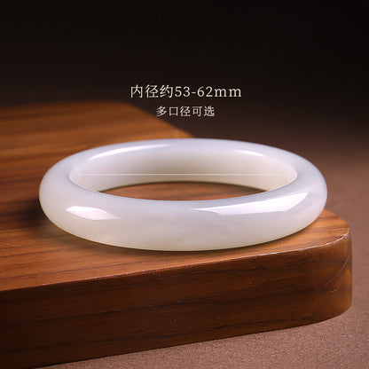 Women's Smoke Purple Hetian Jade Bangle, Peace Style Bracelet, Festival Gift, Multiple Sizes Available, With Certificate
