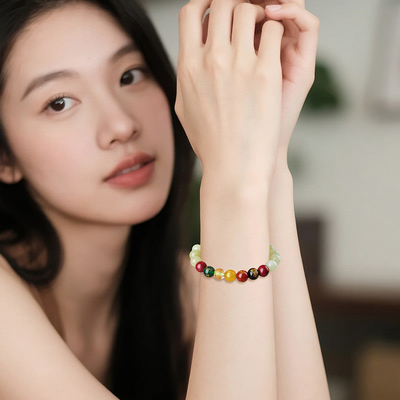 Five-way God of Wealth Pixiu Hetian Jade Bracelet, Unisex Auspicious Beast Beaded Bracelet