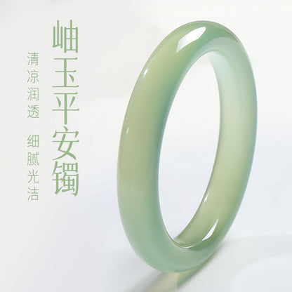 High Ice Pale Cyan Clear Water Jade Bangle, Xiuyu Bracelet, Gift for Mom & Girlfriend