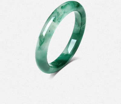 High-Grade Natural Floating Pattern African Jade Bangle, Certified Untreated Fine Jade Jewelry, Premium Birthday Gift for Her / Mom
