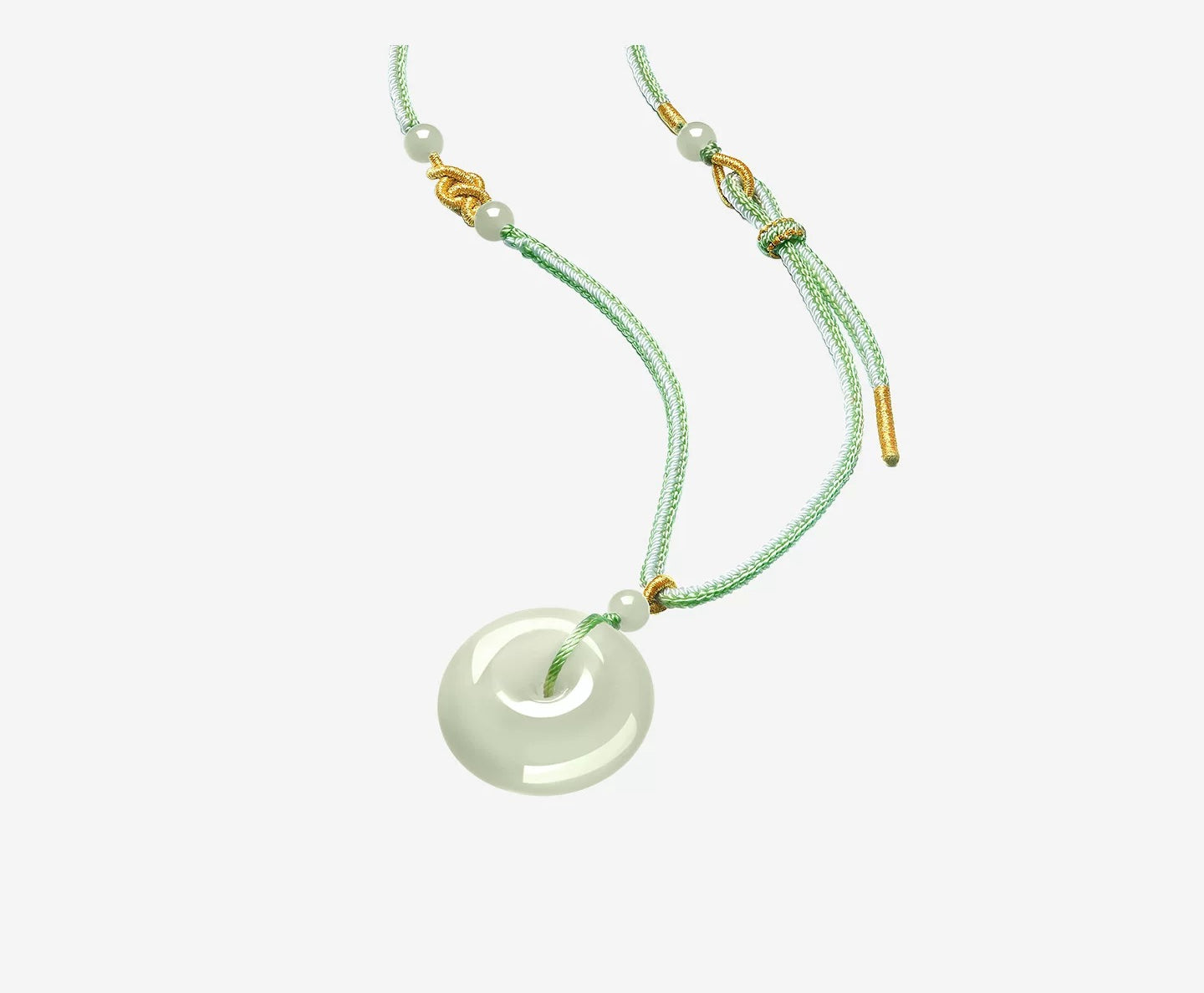 Round Green White Jade Safety Buckle Pendant, Traditional Chinese Style Unisex Jade Charm, Certified Authentic Collectible Ornament for Holiday & Anniversary