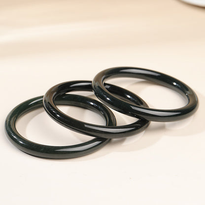 Elegant Green Hetian Jade Bangle, Simple Stylish Beauty Bangle for Women