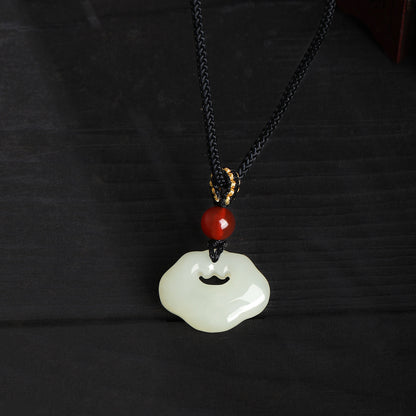 Ruyi Peace Lock Necklace, Classic Ethnic Style, Minimalist Luxury Pendant for Girlfriend