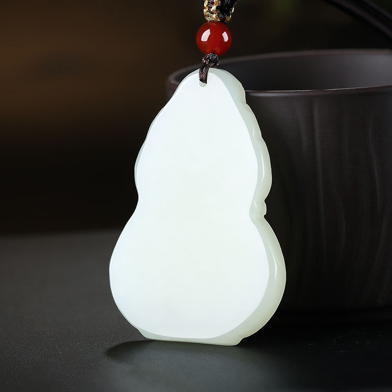 Hetian Jade Pendant, Gourd & Zodiac Patron Buddha Guanyin Charms, Unisex Jade Hanging Ornament