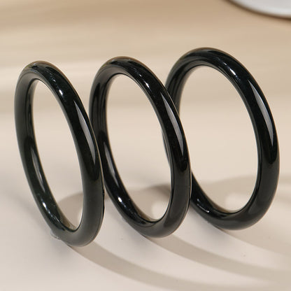 Elegant Green Hetian Jade Bangle, Simple Stylish Beauty Bangle for Women
