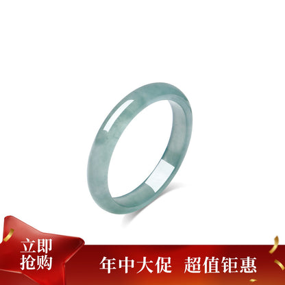 Hetian Jade Ring for Women, Green & Celadon Jade Finger Ring, Waxy Icy Type Jadeite Peace Band, Birthday Gift for Girlfriend