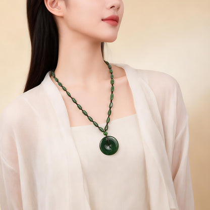 Peace & Smooth｜Spinach Green Hetian Jasper Safety Buckle Pendant Unisex Jade Charm