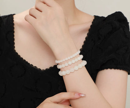 Natural Moonlight Hetian Jade Bracelet, Versatile Couple Jewelry with Certificate, Birthday & Holiday Gift for Lovers