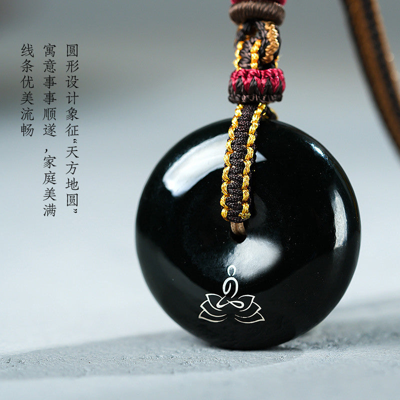 Hetian Jade Pendant, Craft Heritage Series, Intangible Cultural Heritage Gold-Silver Inlay, Enlightenment Jade Pendant, with Certificate