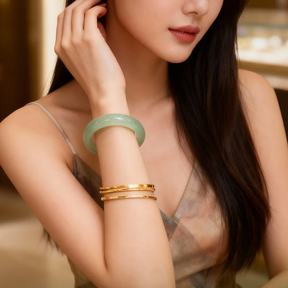 High Ice Pale Cyan Clear Water Jade Bangle, Xiuyu Bracelet, Gift for Mom & Girlfriend