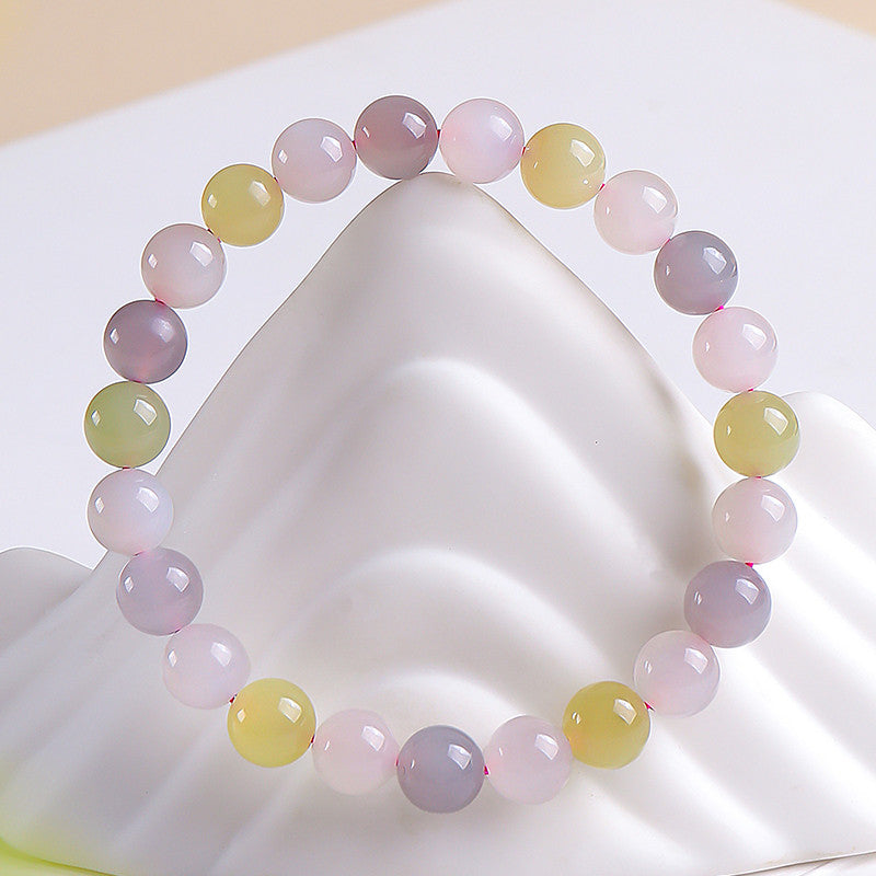 Colorful Mixed Hetian Jade Bracelet, Honey Bean Multi-gem Single Loop Bangle, Fashion Women Jade Jewelry