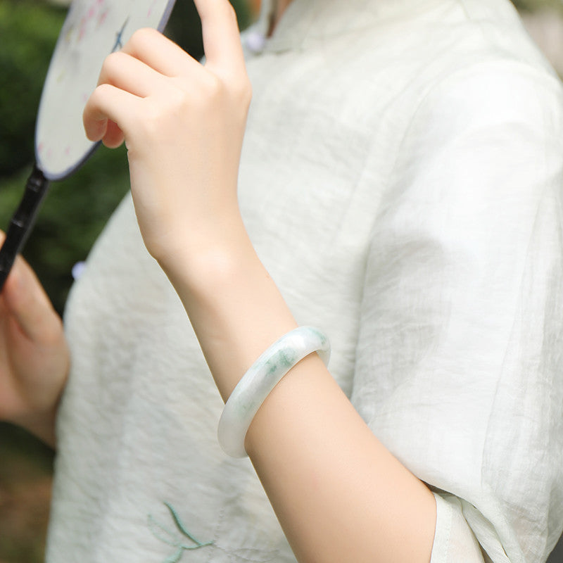 Jadeite Bangle, Women's Jade Bracelet, Ideal Gift for Mom & Girlfriend, Multiple Sizes Available