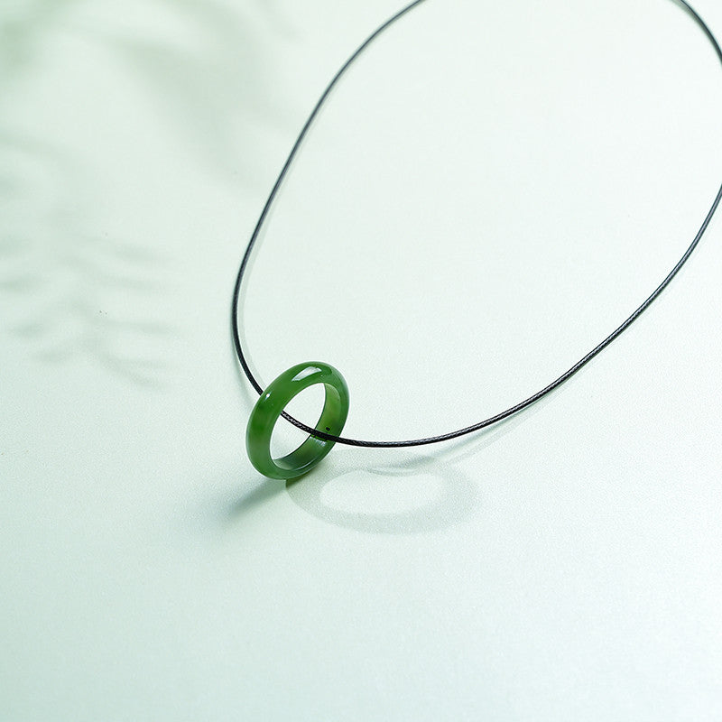 Dual-use Hetian Jasper Ring & Pendant, Stylish 2-in-1 Jade Jewelry
